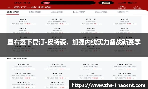宣布签下昆汀-皮特森，加强内线实力备战新赛季